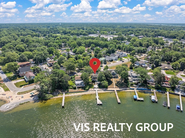 537 Buena Vista Dr, Spring Lake, MI 49456 - aerial view of residential area with a large body of water and a heavily wooded area