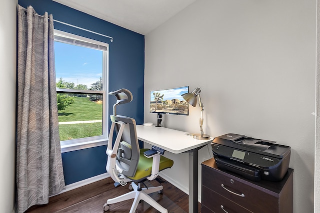 1734 Weatherstone Dr, Ann Arbor, MI 48108 - home office featuring wood finished floors and baseboards