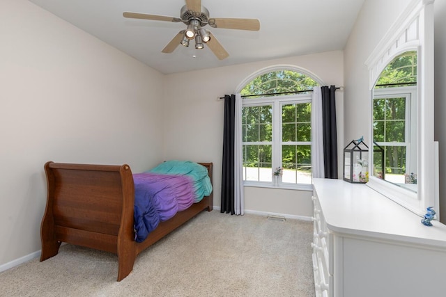23103 13 Mile Rd, Big Rapids, MI 49307 - bedroom with light carpet and a ceiling fan