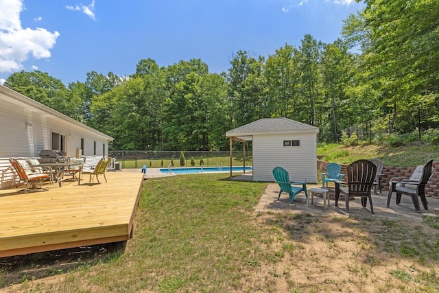 23103 13 Mile Rd, Big Rapids, MI 49307 - view of yard with a wooden deck and an outdoor structure