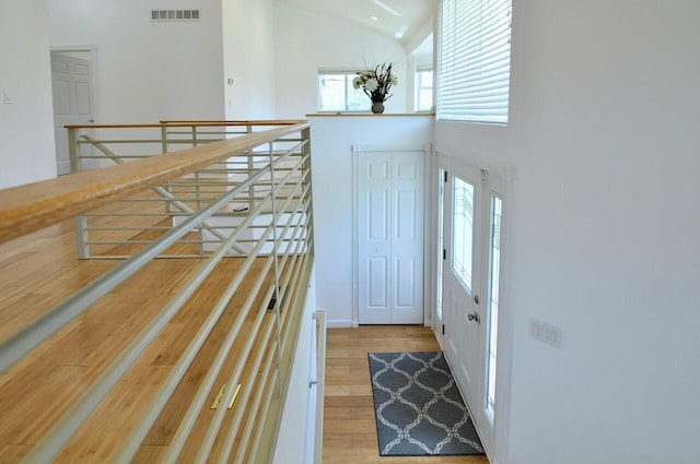 2019 Chalmers Dr, Ann Arbor, MI 48104 - foyer entrance with high vaulted ceiling and wood finished floors