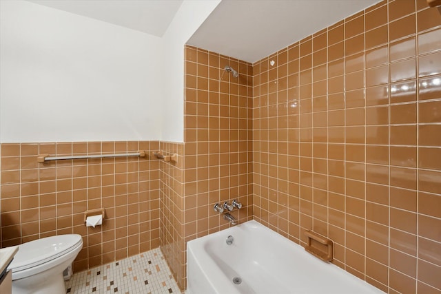 2010 Brampton Ct, Ann Arbor, MI 48103 - full bathroom featuring tile walls, tile patterned flooring, and shower / bathtub combination