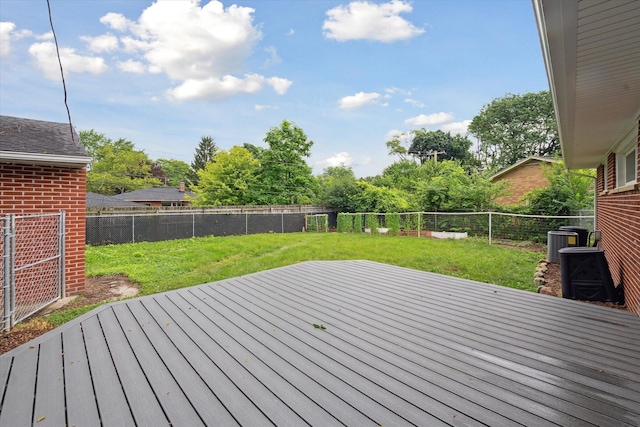 2010 Brampton Ct, Ann Arbor, MI 48103 - wooden terrace with a fenced backyard