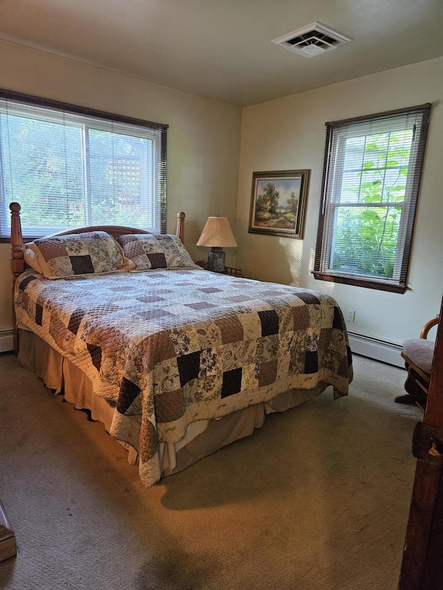 4810 Grandview Dr, Ypsilanti, MI 48197 - carpeted bedroom featuring multiple windows and baseboard heating