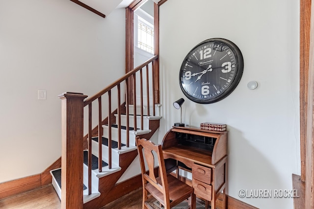 129 Dean St NE, Grand Rapids, MI 49505 - stairway featuring wood finished floors