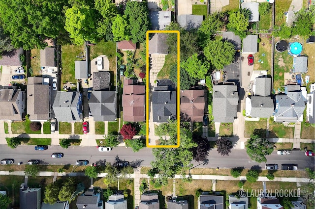 129 Dean St NE, Grand Rapids, MI 49505 - aerial perspective of suburban area with property parcel outlined