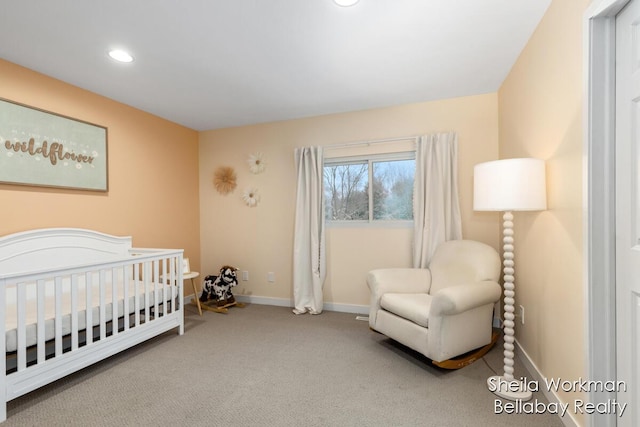 1932 Buehler Rd, Hastings, MI 49058 - carpeted bedroom featuring a crib and recessed lighting