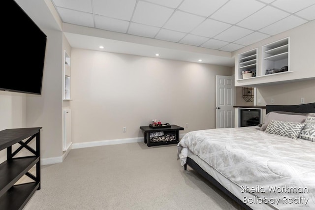 1932 Buehler Rd, Hastings, MI 49058 - carpeted bedroom featuring a bar and a drop ceiling