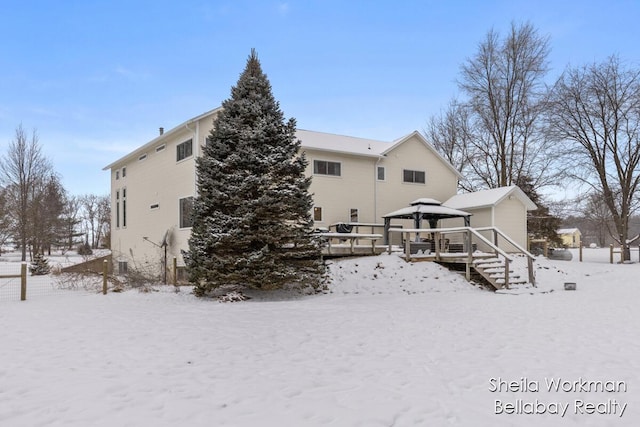 1932 Buehler Rd, Hastings, MI 49058 - snow covered rear of property featuring a gazebo