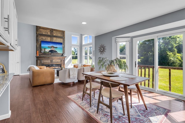 9430 Island Lake Rd, Dexter, MI 48130 - dining area featuring recessed lighting and dark wood-type flooring