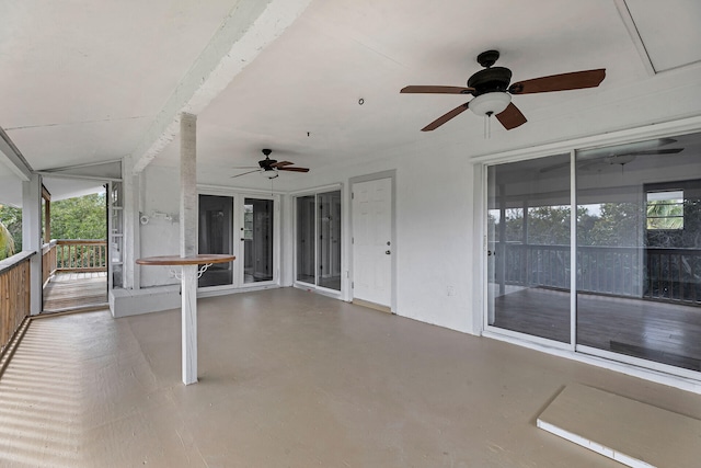 view of patio featuring a ceiling fan