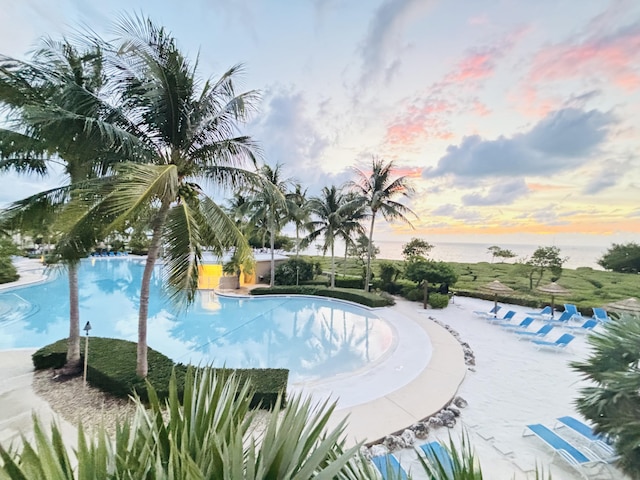 97501 Overseas Hwy Unit 521, Key Largo, FL 33037 - view of pool at dusk