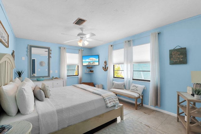 699 116th St, Ocean, Marathon, FL 33050 - bedroom featuring visible vents, ceiling fan, and baseboards