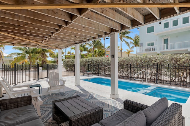 699 116th St, Ocean, Marathon, FL 33050 - view of swimming pool with a pool with connected hot tub, a patio, and a fenced backyard