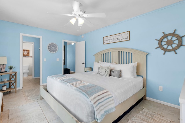 699 116th St, Ocean, Marathon, FL 33050 - tiled bedroom with ceiling fan