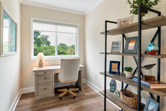 81250 Overseas Hwy Unit 1, Islamorada, FL 33036 - office featuring crown molding and light wood-style floors