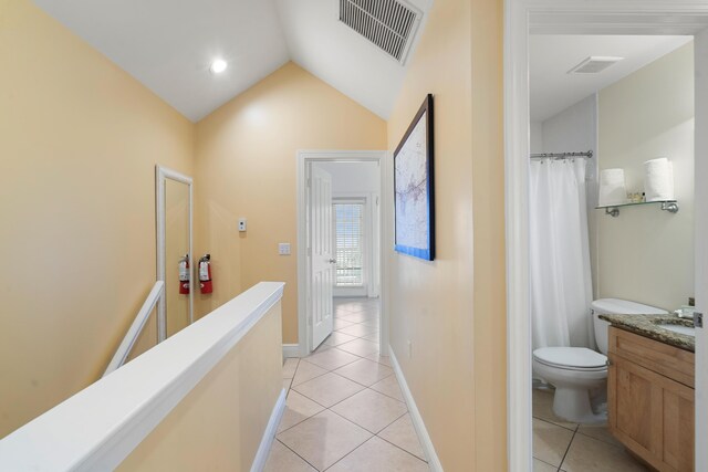 2600 Overseas Hwy Unit 87, Marathon, FL 33050 - interior space with lofted ceiling and light tile patterned floors