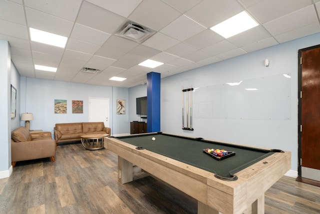 97501 Overseas Hwy Unit 131, Key Largo, FL 33037 - playroom featuring wood finished floors, billiards, and a drop ceiling