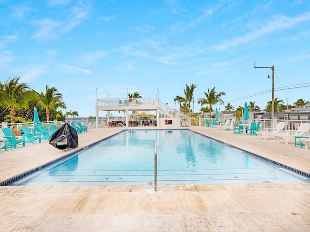 view of pool featuring a patio