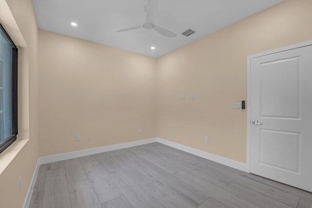 793 Oceana Ave, Key Largo, FL 33037 - empty room featuring ceiling fan, wood finished floors, and recessed lighting