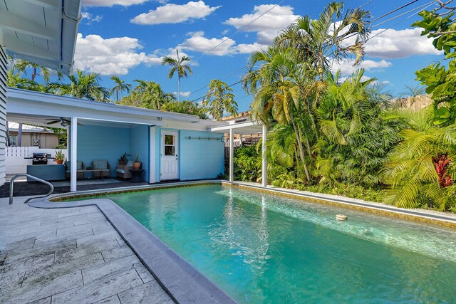 1519 Johnson St, Key West, FL 33040 - view of pool with a patio and ceiling fan