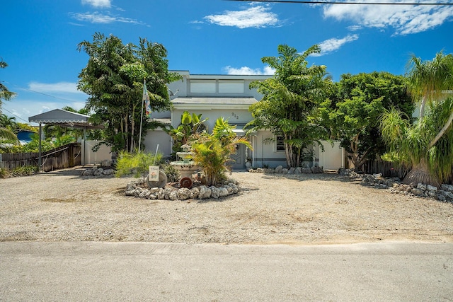 view of front of home with a gazebo