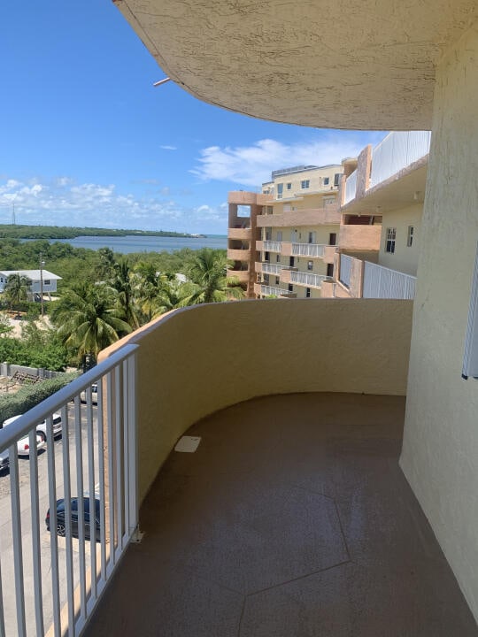 balcony with a water view