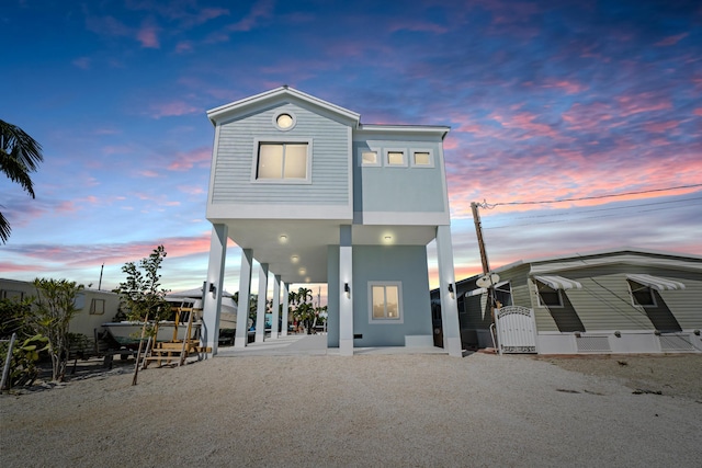 exterior space with a carport