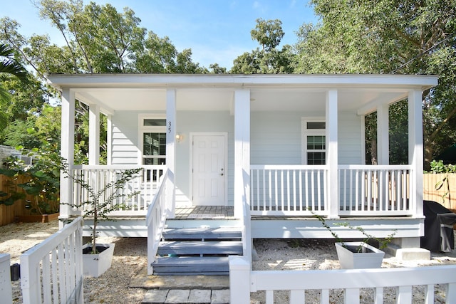 view of front of property with a porch
