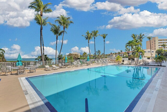 view of pool featuring a patio area