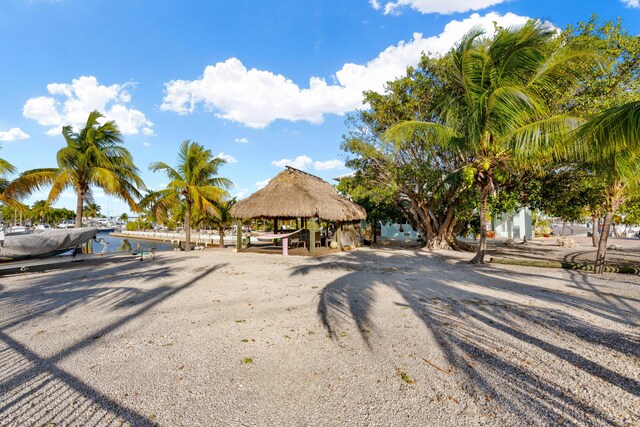 view of front facade with a gazebo