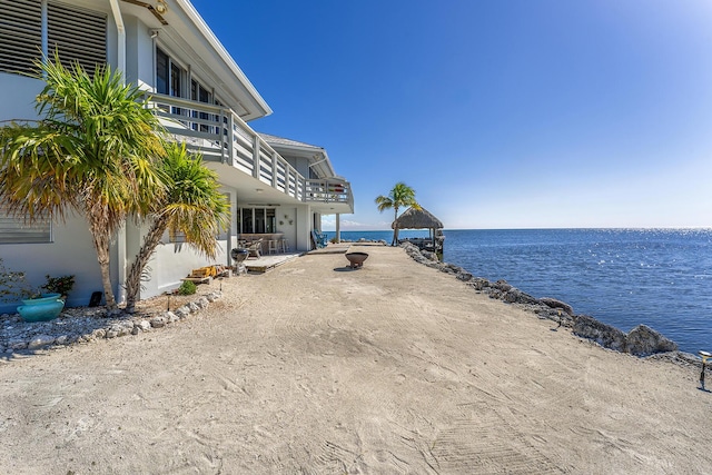 water view with a gazebo