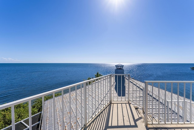 exterior space featuring a water view