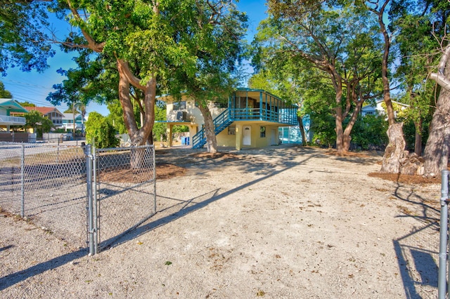 view of jungle gym with a sunroom