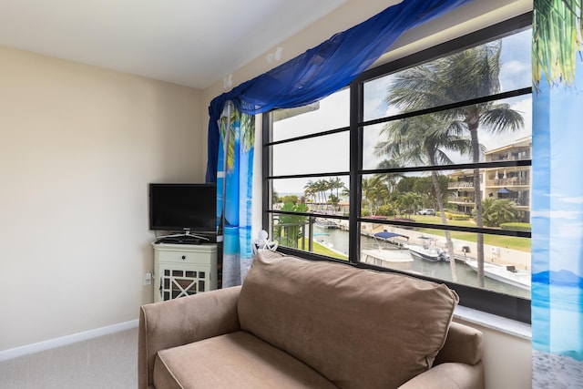 104500 Overseas Hwy Unit B202, Key Largo, FL 33037 - living area with healthy amount of natural light and carpet