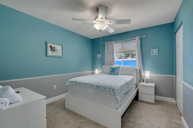 939 Plantation Rd, Key Largo, FL 33037 - carpeted bedroom featuring baseboards and ceiling fan