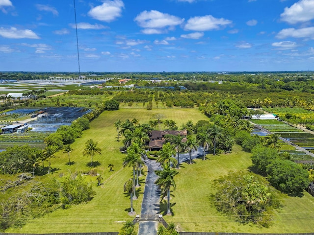 bird's eye view with a rural view