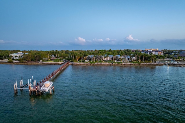 view of water feature featuring a boat dock