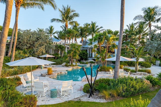 view of pool with a patio