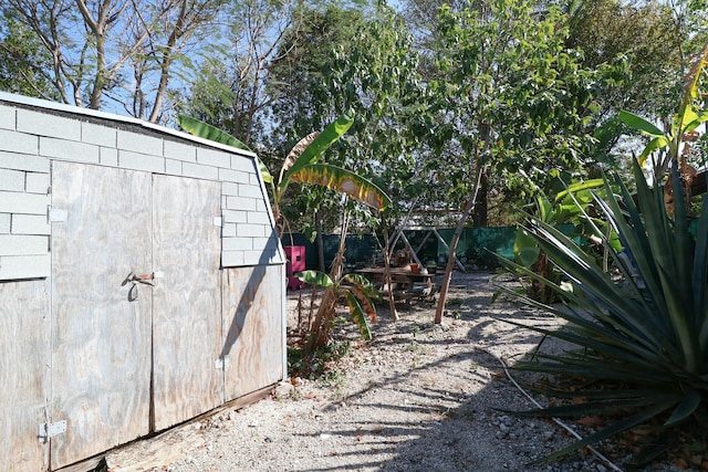 view of shed