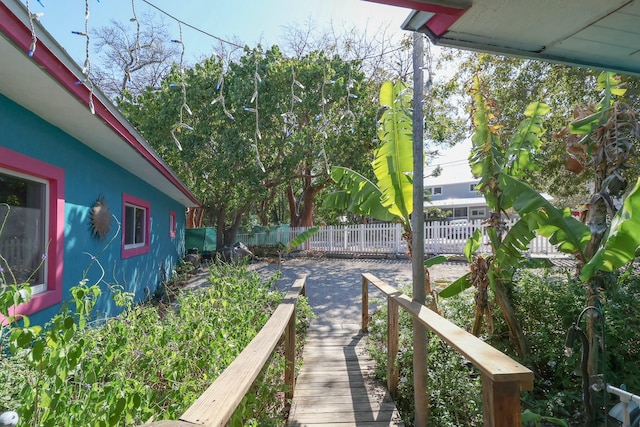 view of yard with fence