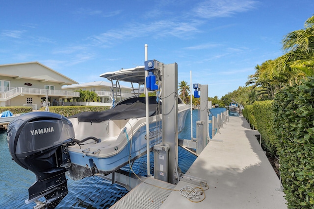 dock area with boat lift