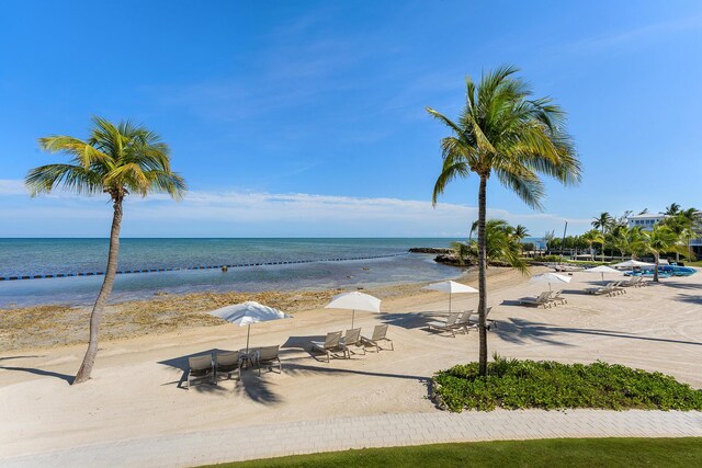 water view with a view of the beach