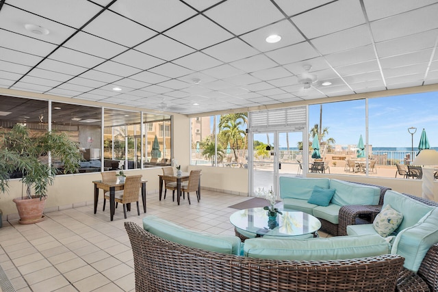 88500 Overseas Hwy Unit 301, Tavernier, FL 33070 - sunroom / solarium featuring tile patterned floors and recessed lighting