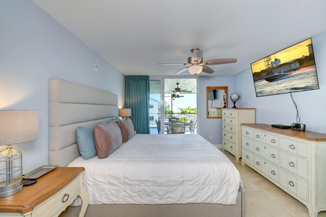 8302 Marina Villas Dr Unit 8302, Duck, FL 33050 - bedroom featuring access to outside and ceiling fan