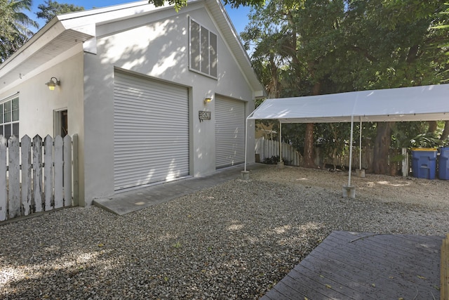 view of garage