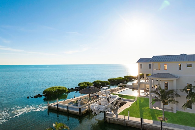 exterior space featuring a boat dock