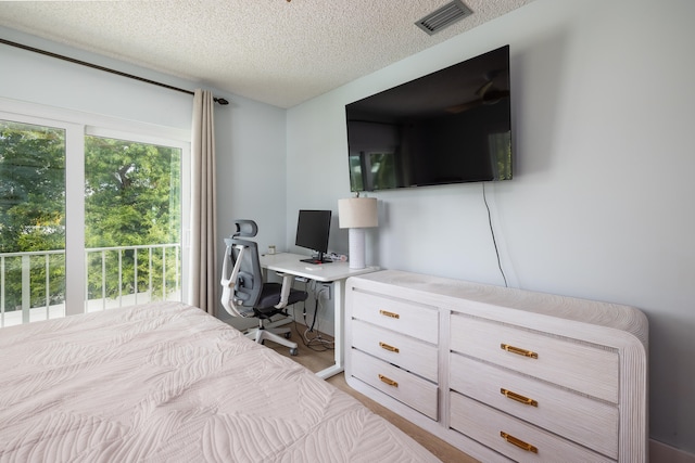 bedroom with a textured ceiling