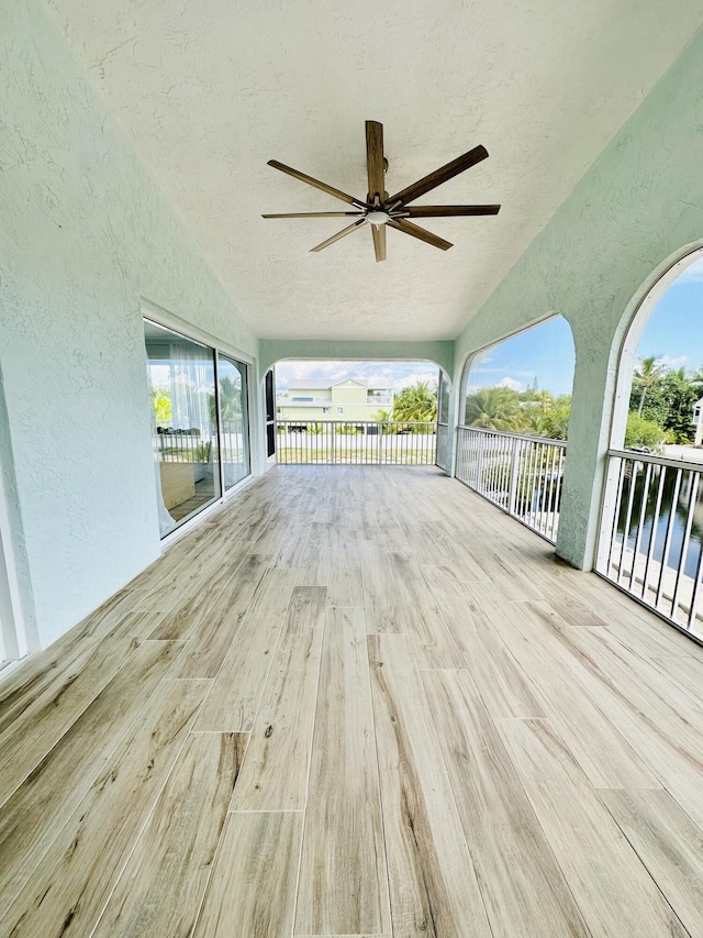 deck featuring ceiling fan