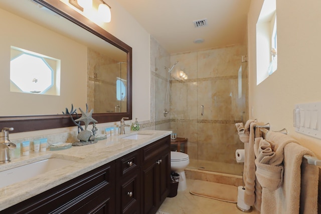 1323 Hudgins Dr, Summerland, FL 33042 - bathroom with toilet, a sink, visible vents, and a stall shower